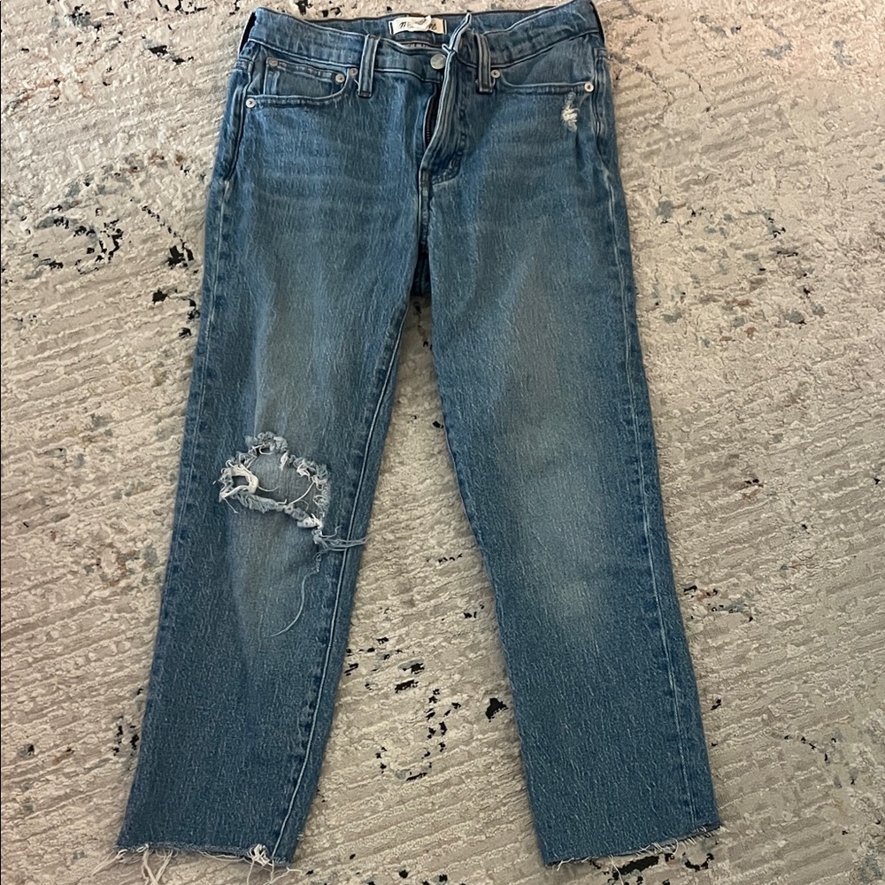 Distressed Blue Jeans
